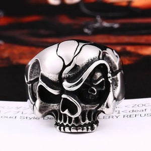 Bague tête de mort Biker en acier inoxydable Punk Gothique Style